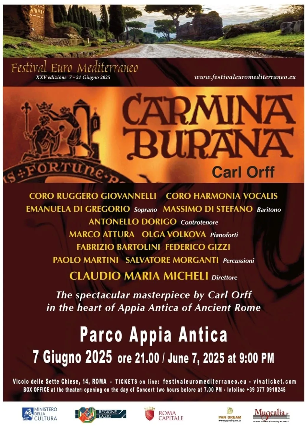 Locandina: Orff, Carmina Burana, sabato 7 giugno 2025, Roma